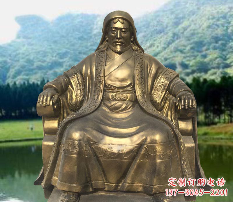 北京中领雕塑致敬成吉思汗铜雕