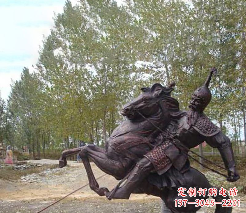 北京古典风格骑马人物雕塑