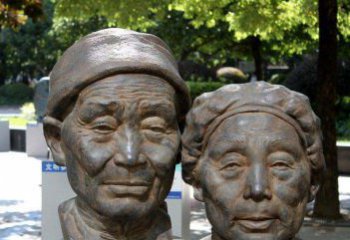 北京老年夫妻头像铜雕