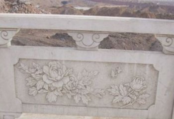 北京牡丹花浮雕石栏板景观雕塑