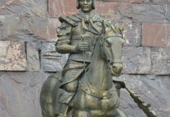 北京公园纪念将军骑马铜雕
