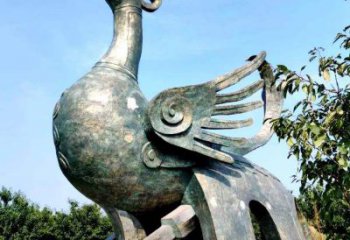 北京公园园林朱雀铜雕景观雕塑