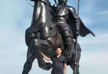 北京以古代骑马将军为灵感的铜雕