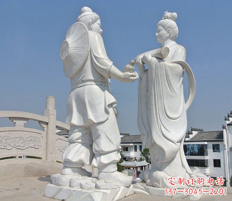 北京唯美古典，传统牛郎织女石雕
