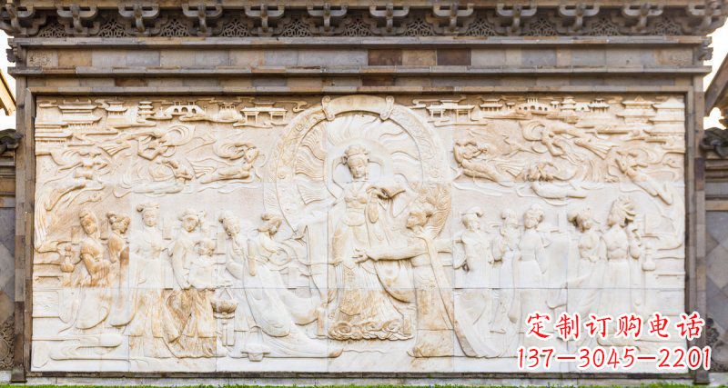 北京中领雕塑:古代人物石浮雕影壁