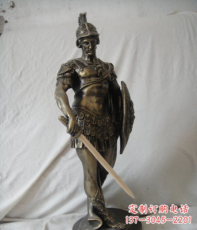 北京古罗马战士玻璃钢仿铜人物雕塑