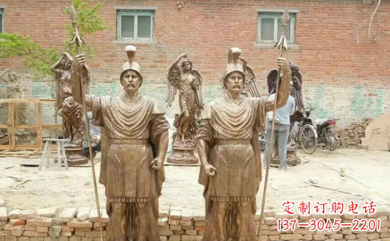 北京古罗马风情,精致雕刻的“战士雕塑”