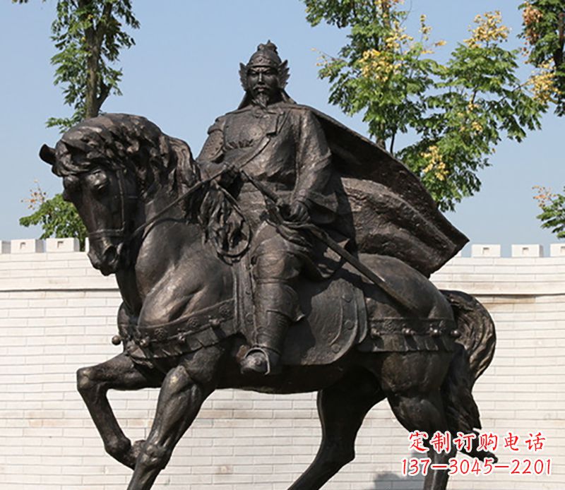 北京古人骑马铜雕