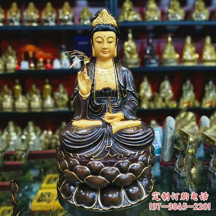 北京古铜手工雕刻观音佛像