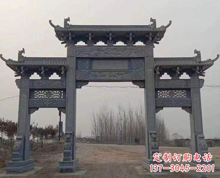 北京古石牌坊-手工精雕细琢牌坊雕塑