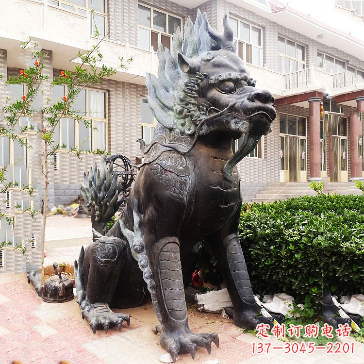 北京古铜色镇宅铜麒麟