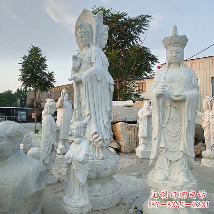 北京中领雕塑-观音石雕汉白玉菩萨