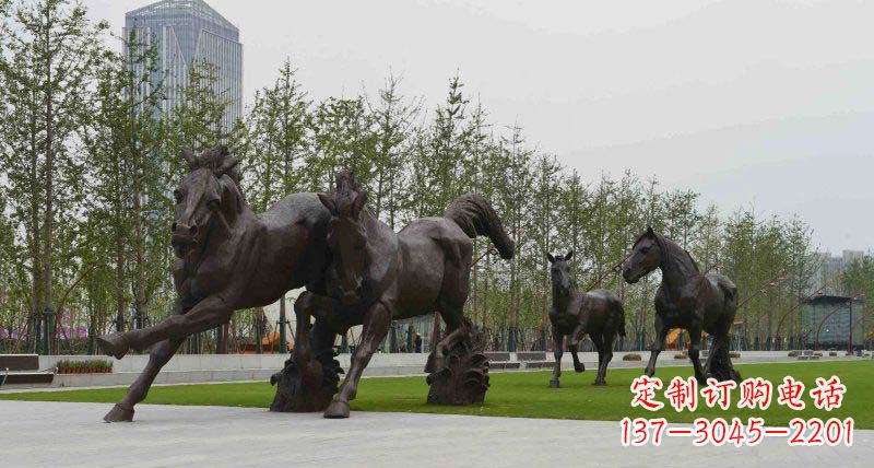 北京广场奔马动物铜雕