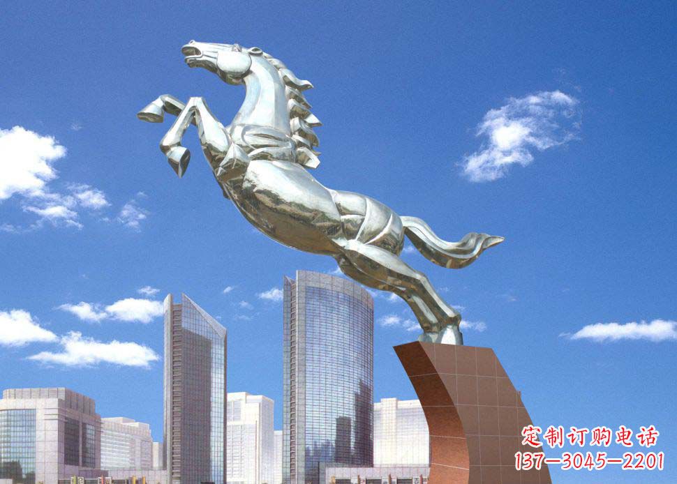北京广场奔马不锈钢雕塑