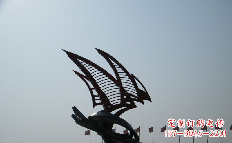 北京不锈钢手工帆船雕塑