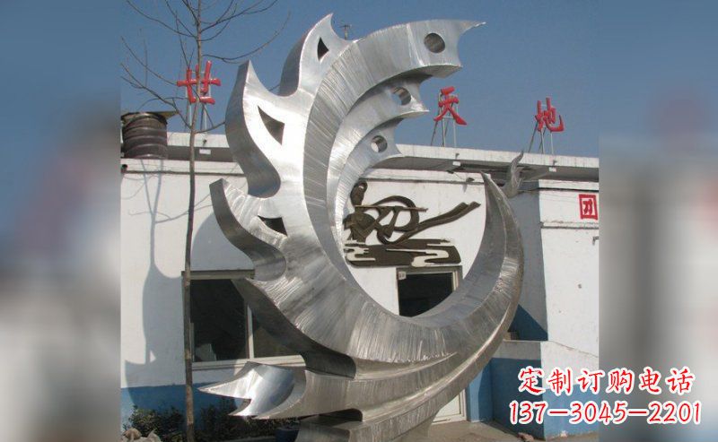北京广场不锈钢抽象鸟凤凰雕塑