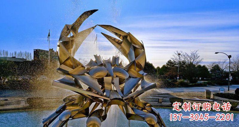 北京优美雅致的不锈钢螃蟹抽象雕塑