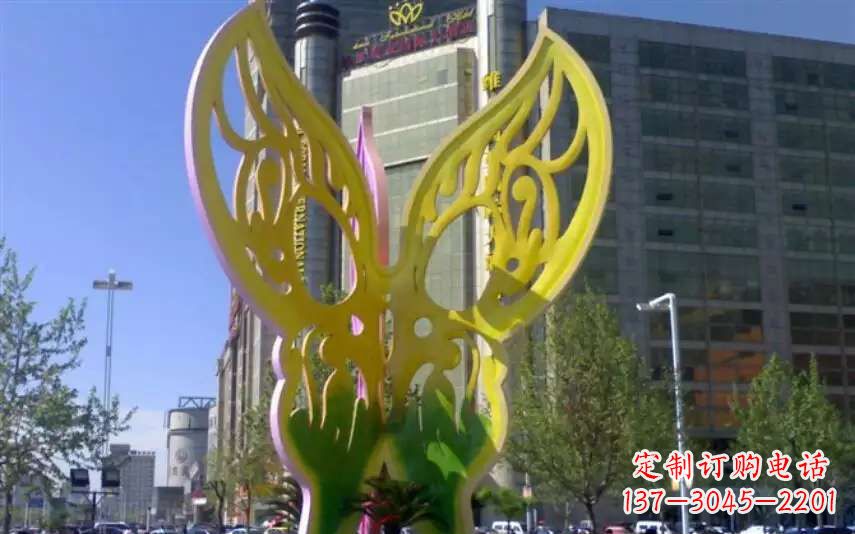 北京广场不锈钢雕刻蝴蝶雕塑