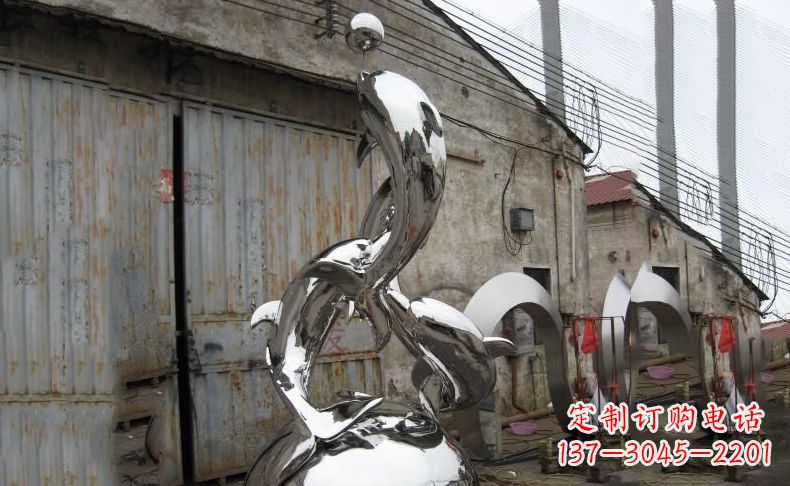 北京广场不锈钢海豚雕塑