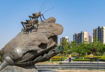 北京精美铜雕白菜蚂蚱景观装饰物