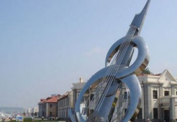 北京经典音乐雕塑：不锈钢大提琴
