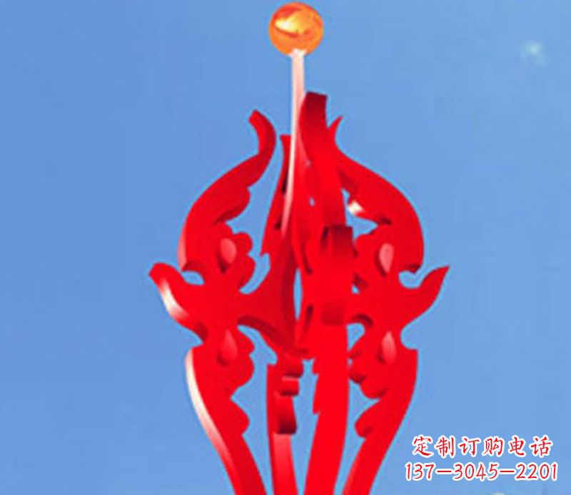 北京广场不锈钢火苗抽象雕塑