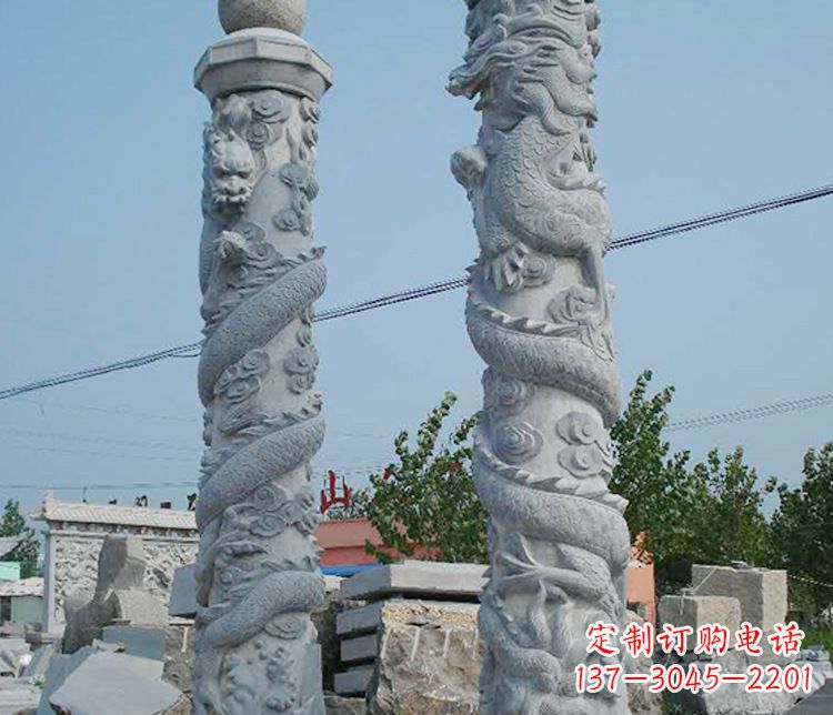 北京高级雕刻工艺的大理石盘龙柱