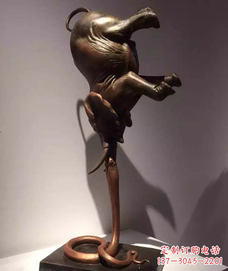 北京中领雕塑铜质大象倒立雕塑