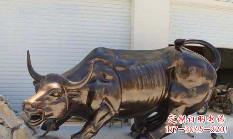 北京广场华尔街铜牛动物铜雕-优质的动物铜雕定制
