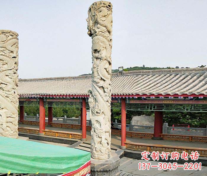 北京雕刻精致的大理石龙柱石雕