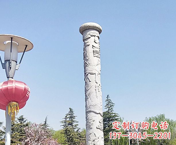 北京中领雕塑的大理石龙柱石雕