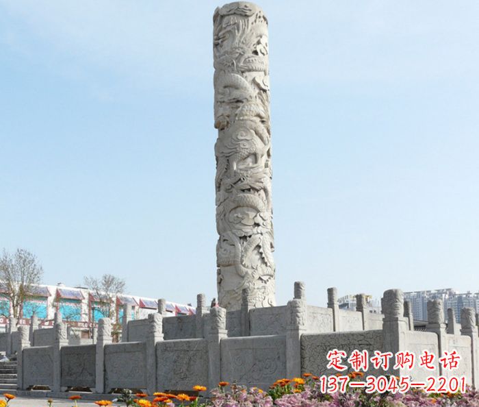 北京广场景观大理石龙柱石雕_1 (2)