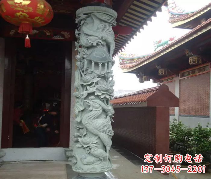 北京大理石龙柱雕塑,为室内景观带来活力