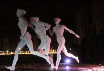北京优雅靓丽的女性不锈钢跑步雕塑