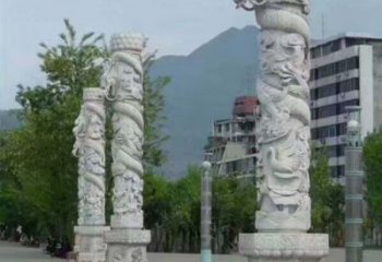 北京定制精美的盘龙柱石雕