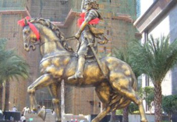 北京华丽的骑士雕塑，引人注目的西方骑马战士纪念铜雕