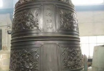 北京国泰民安铜钟寺庙铜雕-传统工艺精美的铜钟雕塑