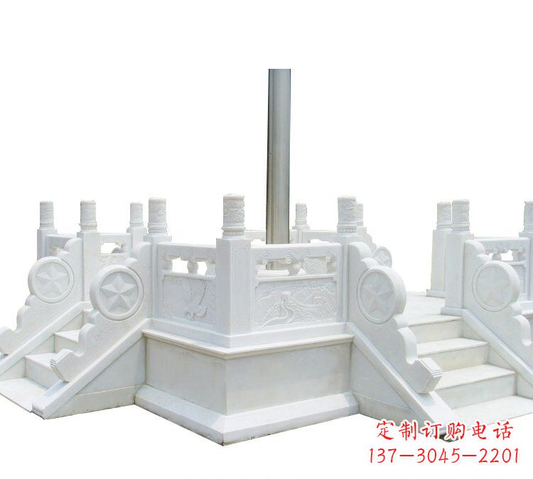 北京精美的汉白玉升旗台雕塑