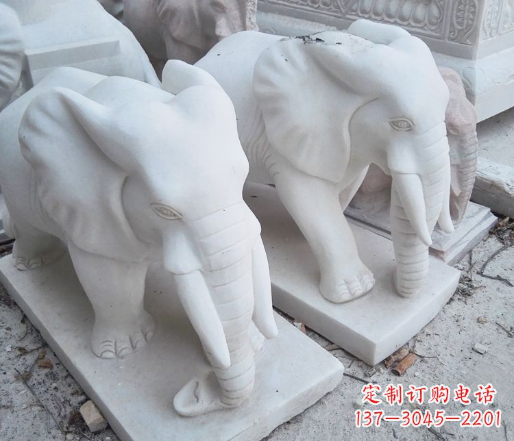 北京汉白玉大象公园动物石雕