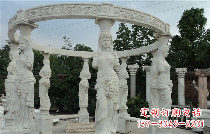 北京汉白玉欧式凉亭雕塑
