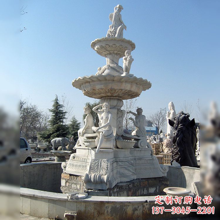 北京汉白玉欧式人物喷泉