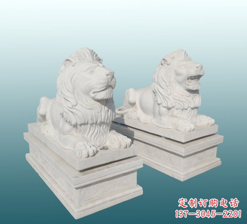 北京汉白玉狮子雕塑,来自中领雕塑精美设计