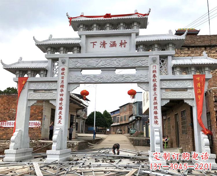 北京精美绝伦的汉白玉牌坊石雕