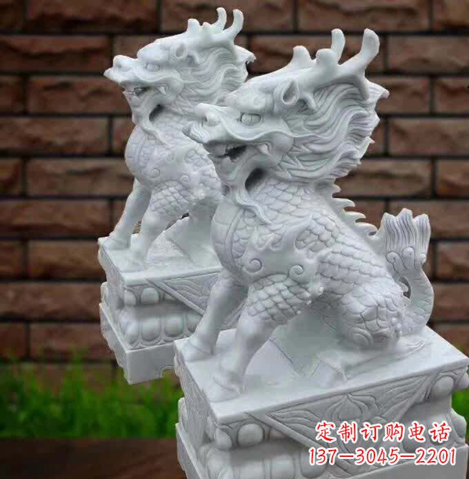 北京汉白玉麒麟雕塑1