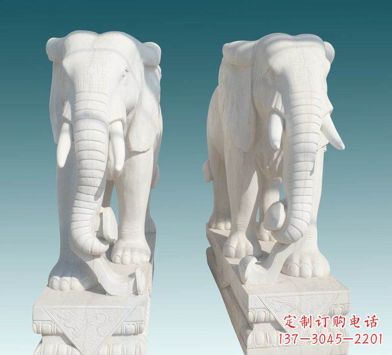 北京昂贵的汉白玉大象雕塑,招财又招福