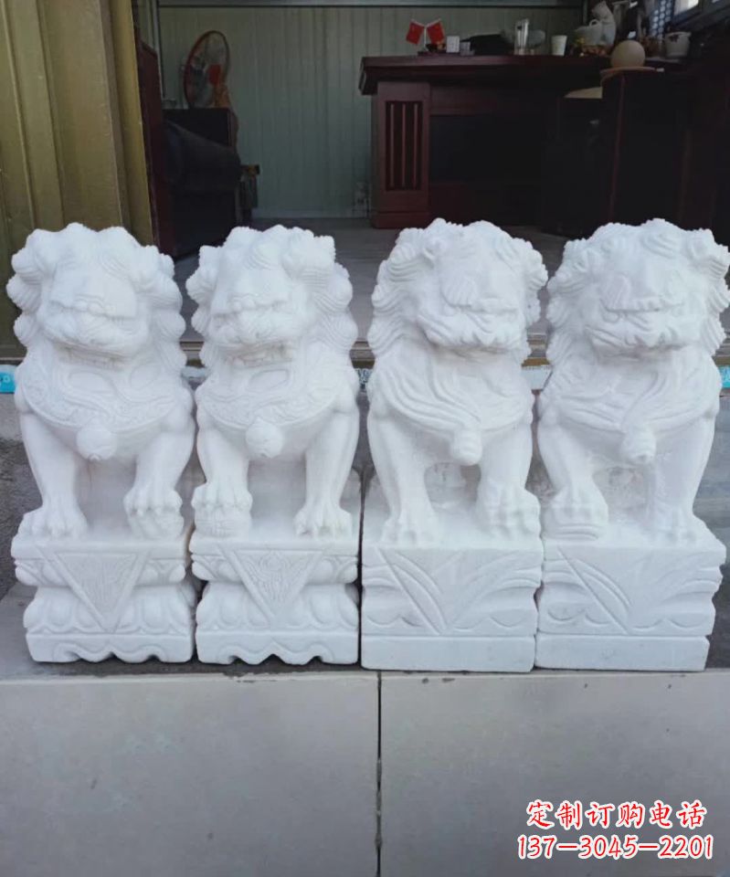 北京汉白玉狮子雕塑1