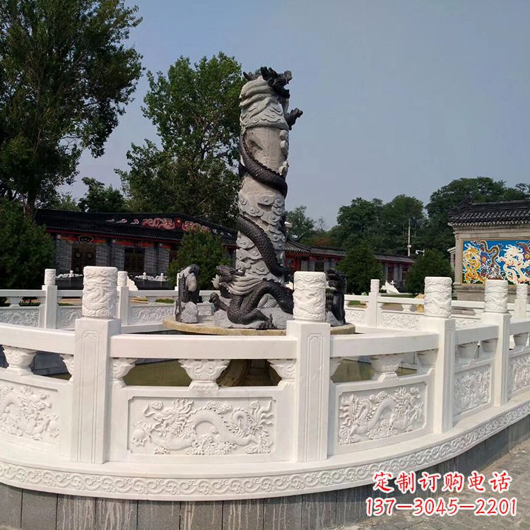 北京汉白玉石雕栏板护栏