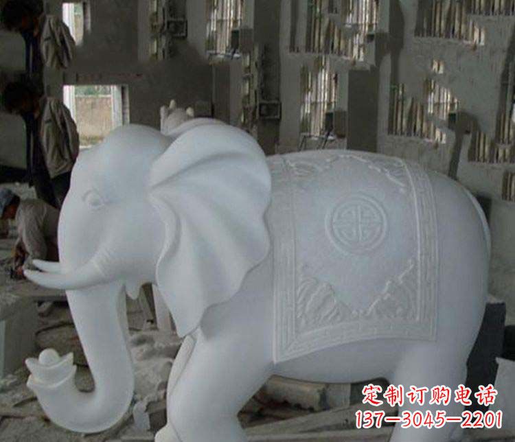 北京汉白玉大象雕塑,带来好运