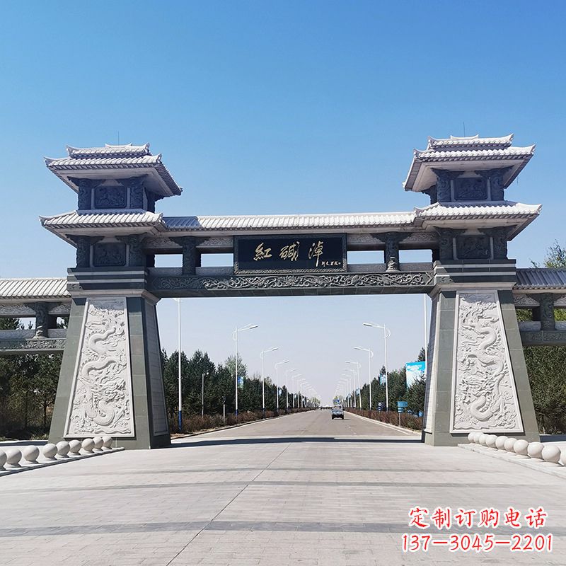 北京红碱淖景区石雕汉阙大门