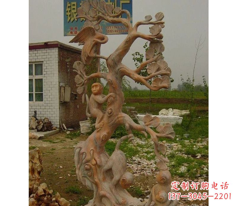 北京优雅灵动的猴子石雕